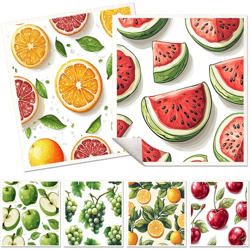 6Pcs/Set Morigins Swedish Kitchen Dishcloths Fruits Absorbent Dish Sponge Towels - Picture 10 of 10