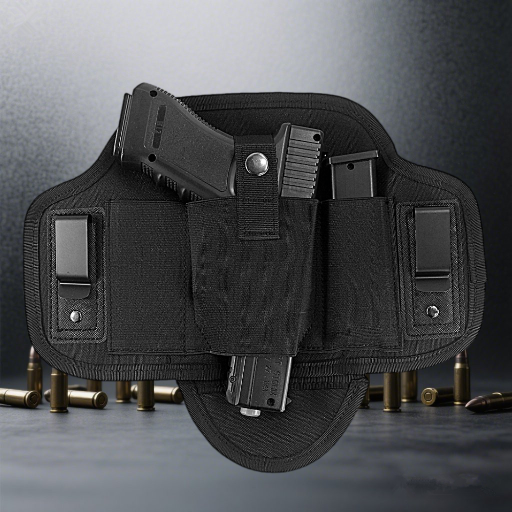 Tactical Ambidextrous IWB Pancake Holster with Mag Holder for Concealed Carry-image