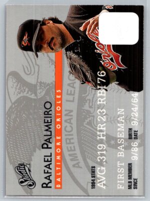  1995 Studio Baseball #49 Rafael Palmeiro - Baltimore Orioles 