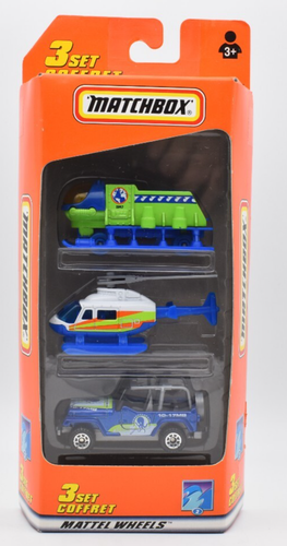 Matchbox Superfast 3 Pack Helicopter, Jeep Wrangler, Submarine. Box. China - Picture 1 of 2