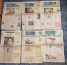 Vintage 1991 Escondido California The Times Advocate Newspapers War In The...