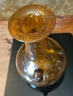Antique Handblown Egyptian Glass Vase Amber Bubble Glass Art Amphora Style — photo 3