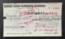 1971 Rene Robert Signed Cheque Toronto Maple Leafs Hockey NHL Sabres Penguins