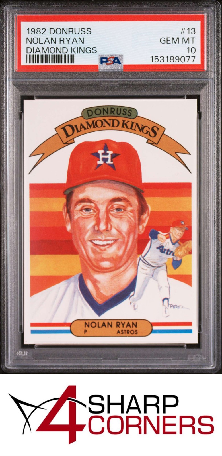 1982 DONRUSS DIAMOND KINGS #13 NOLAN RYAN ASTROS HOF PSA 10