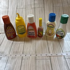 Melissa Doug 6 Piece Favorite Condiments Play Food Set Ketchup BBQ Mayo Ranch