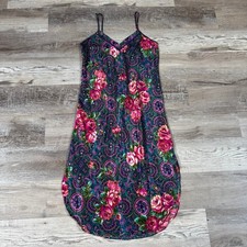 Vintage 90s Adonna Paisley Slip Midi Dress Whimsigoth Fairy Grunge Boho USA S