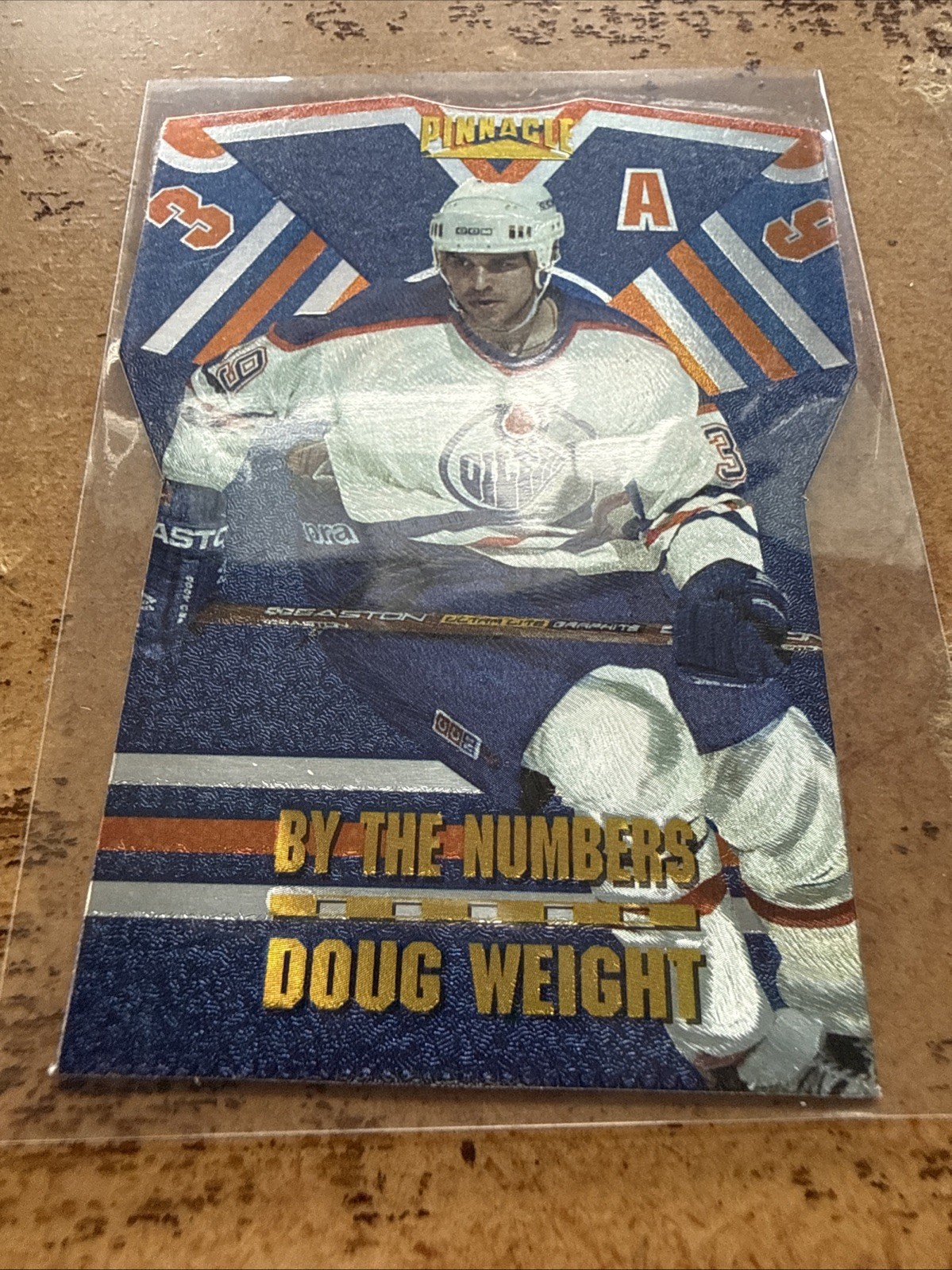 1996-97 Pinnacle By the Numbers Doug Weight #5 Edmonton Oilers Card