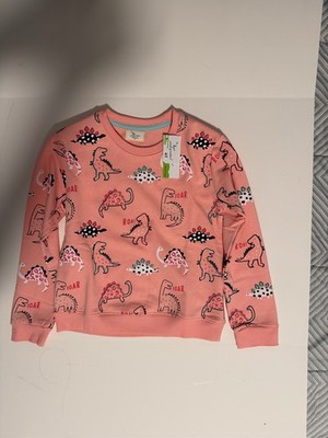 Jumping Beans Girls Pink Dinosaur Roar Crewneck Sweatshirt Size 6T