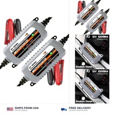 MOTOPOWER MP00205B 12V 1000mA Automatic Battery Charger, Battery Maintainer, ...