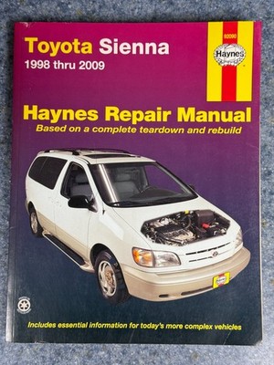 HAYNES 1998- 2009 Toyota Sienna Repair Service Workshop Manual Book  92090