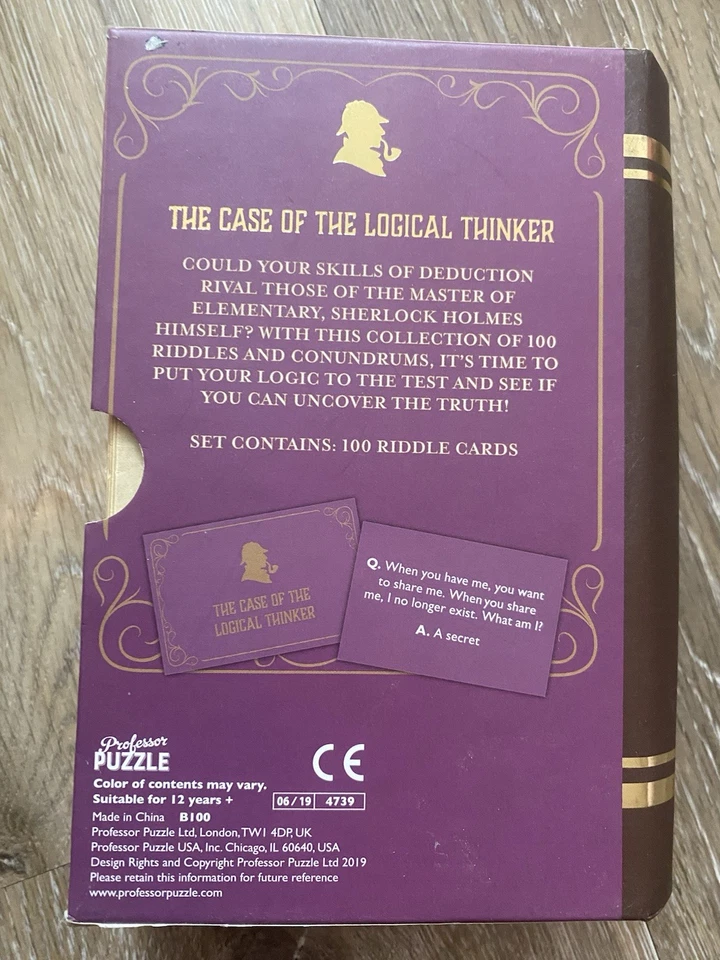 Sherlock Holmes Card Game Professor Puzzle LTD The Case Of The Logical Thinker - Image 2 of 4