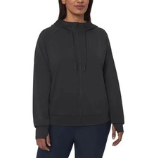 NWT Mondetta Women's S Black Lightweight Full Zip Hoodie With Side Pockets G2007