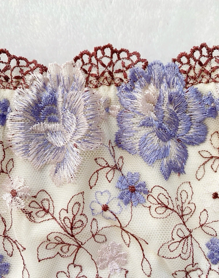 Японские высококачественные классические нейлоновые трусики с цветочной вышивкой US-M, L/JP-3L - Изображение 3 из 4