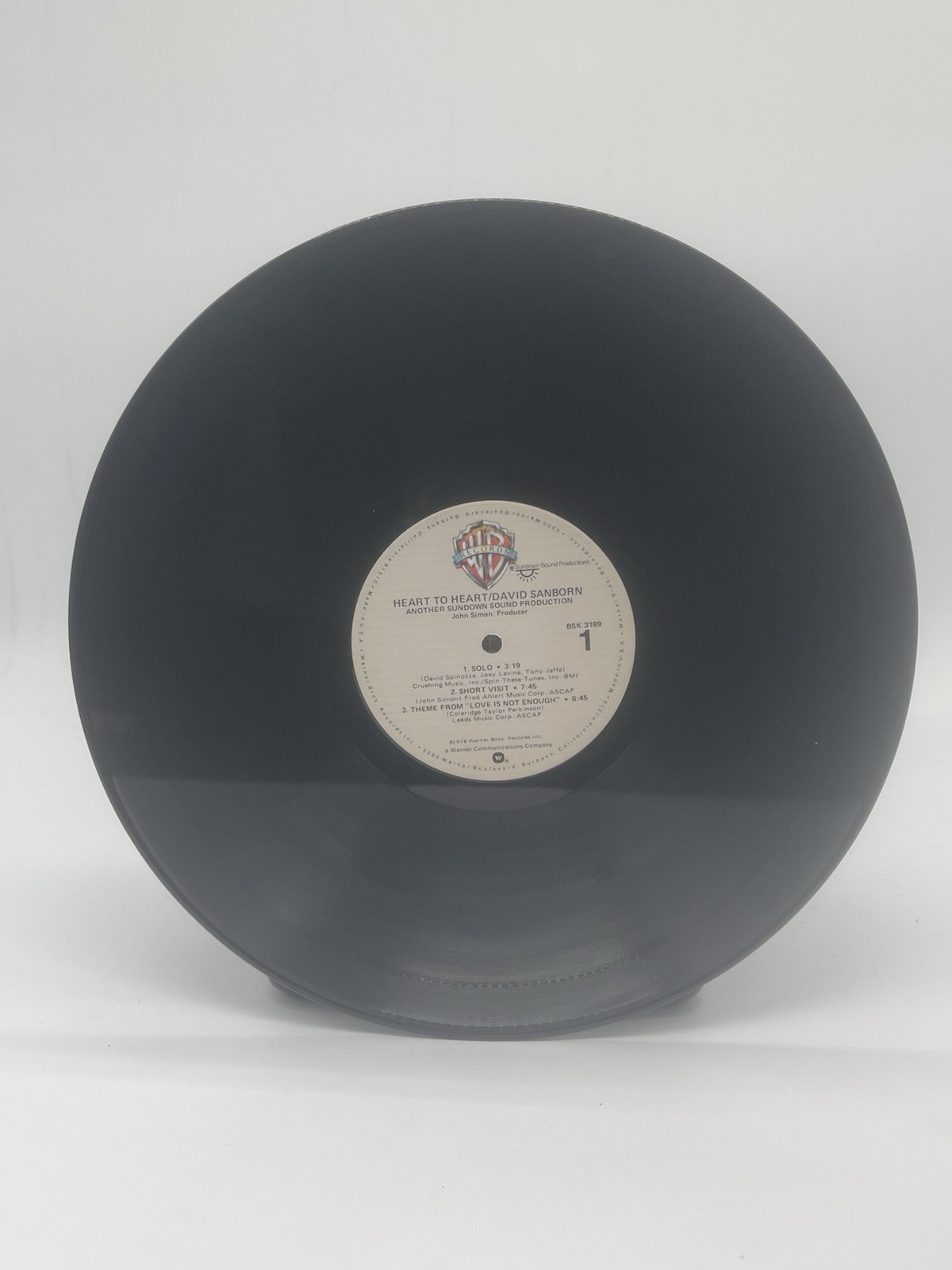 DAVID SANBORN HEART TO HEART 12" LP VG+ VINYL RECORD WARNER 1978