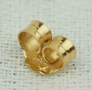 1 Single 18K 750 Yellow Gold Push On Butterfly Earring Back Backing Fastener