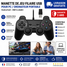 Manette USB Filaire PC Windows Raspberry Pi Linux - Manette Gaming Retro 🇫🇷