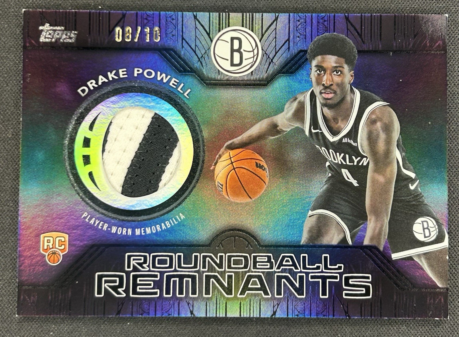 🔥🔥2025-26 Topps Rookie Roundball Remnants Drake Powell /10 Brooklyn Nets🔥🔥
