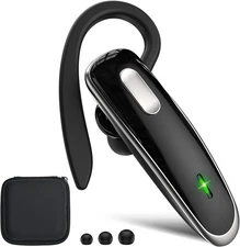 Bluetooth Headset, V5.1 Ultralight Wireless Handsfree Earpiece Cell Phone with N