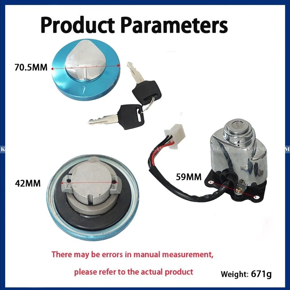 Ignition Switch Gas Cap Key Lock Set Fit for Honda Shadow VLX VT 600 750 1997-08 - Image 3 of 4
