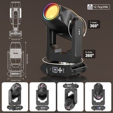 300W Head LED Beam Moving Head 36Prism GOBO Stage Light DMX DJ Spot Bar Party