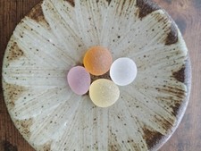 Beautiful rare color sea glass 4pcs, surf tumbled, weathered, beach glass,113