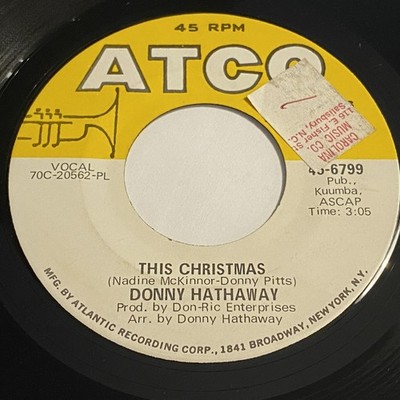Donny Hathaway: This Christmas / Be There 45 - ATCO - Soul
