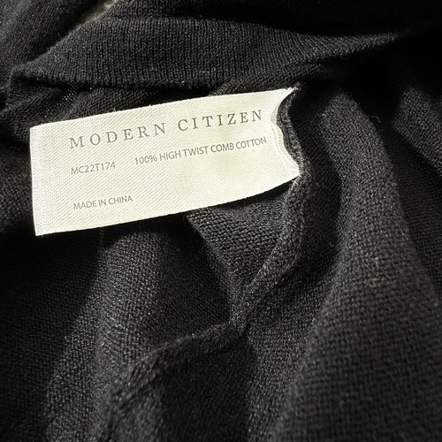 Moderno Top Citizen Stevie Envolvente Negro Corbata Cintura Manga Larga S Minimalista Lujo - Imagen 6 de 10