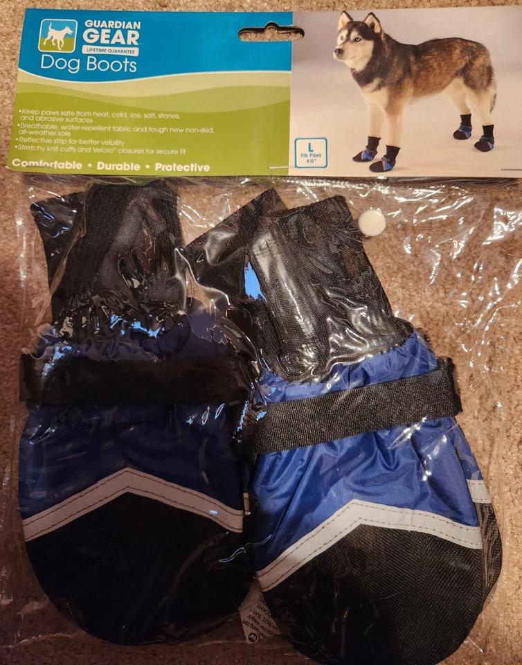 Guardian Gear Dog Boots w/ reflective strips & non-slip soles - Large Blue - Image 2 of 4