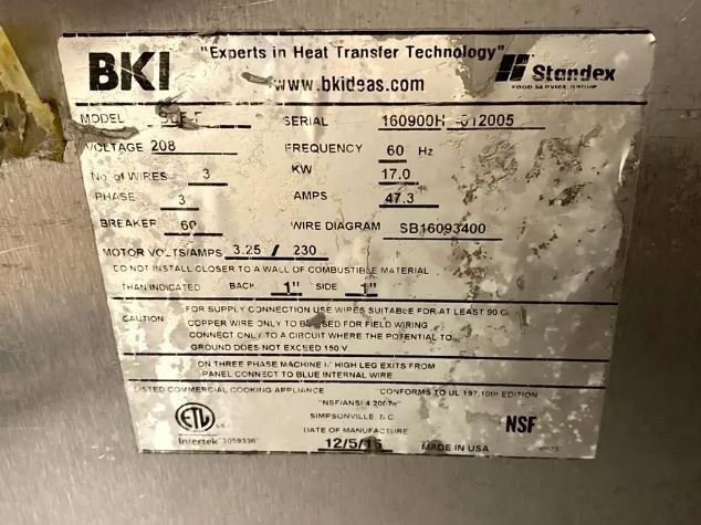 BKI BLF-F Electric Commercial Deep Fryer Auto-Lift 208V 3 Phase - No Filter Vat