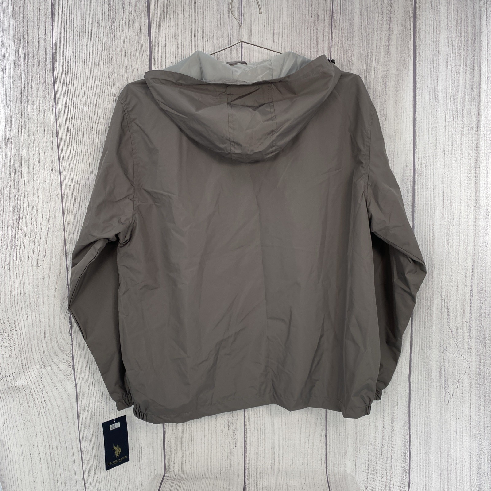 US Polo Assn Jacket Mens XXL Castle Rock Gray Windbreaker Coat Rain Resistent thumbnail 5