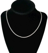 Monet Necklace Vintage 20 Silver Tone Rope Ne...