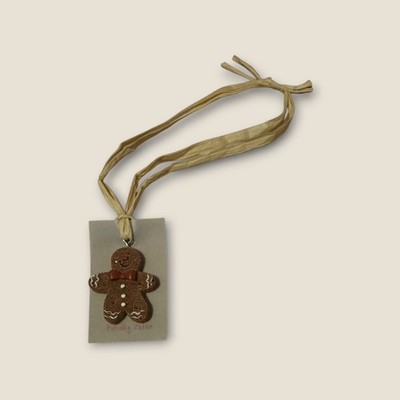 Adorable Miniature Gingerbread Cookie Charm Holiday Cheer Gift Tag Ornament