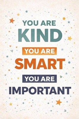 Kind Smart Important Classroom School Art Print Poster 12x18