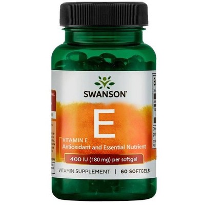 Swanson E-400 Vitamin E 400 IU Antioxidans Natural 60 Softgels Weichkapseln