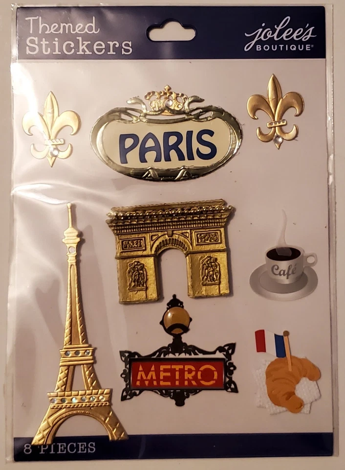 Nuevo Lote de 12 Paquetes de Pegatinas 3D Temáticas Hinchadas París Florida Pandas Gatos Cactus Foto 3 de 4