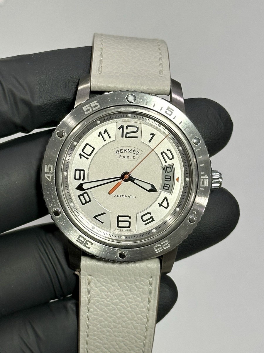 Hermès Clipper Sport CP2.741 Automatic Date Silver SS Men's 41mm
