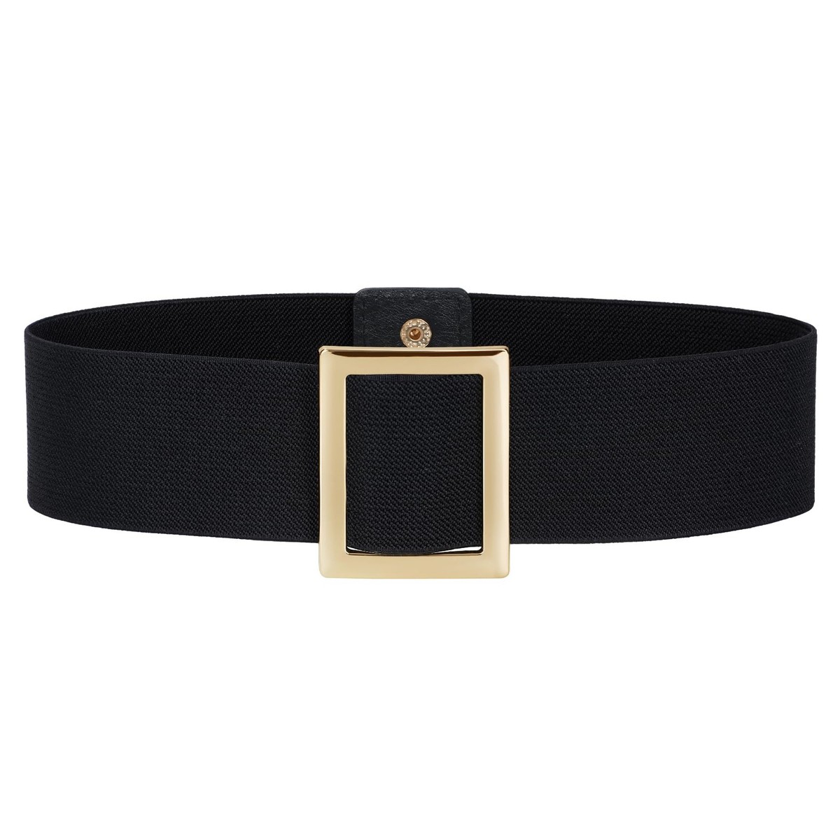Wide Christmas Elastic Santa Waist Belt - Black Stretchy  display picture 2