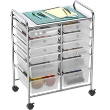 Utility Cart with 12 Drawers Rolling Storage Art Craft Organizer on Wheels