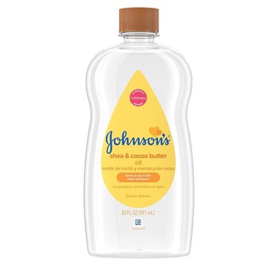 Johnson's Baby Oil, Mineral Oil Enriched with Shea & Cocoa Butter to Prevent Moi