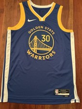 Nike Steph Curry 30 Golden State Warriors Jersey NBA Mens M 44 Blue PRINTED