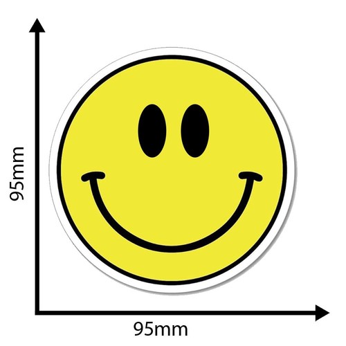 Happy Face Acid x3 circular vinyl stickers retro acid dance house - Picture 1 of 12