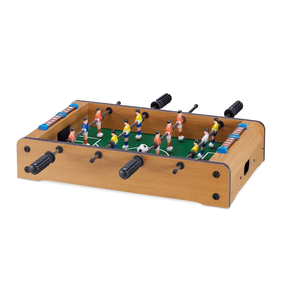 Relaxdays Tischkicker Kinder erwachsene Holz-optik robust