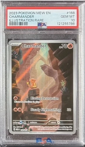 Charmander 168/165 Pokemon Scarlet & Violet - 151 Illustration Rare PSA 10
