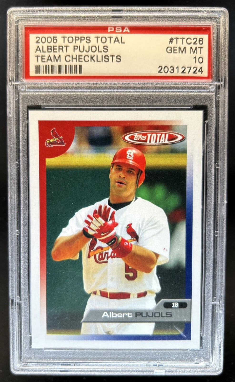 2005 Topps Total Albert Pujols Team Checklists #TTC26 Cardinals PSA 10 GEM MINT view 1