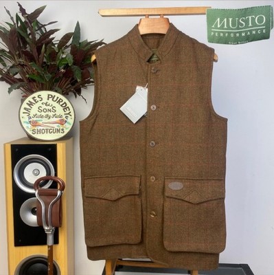 Musto Performance (L) Brandneu mit Etikett technische Tweed Schießweste Hacken Jagd