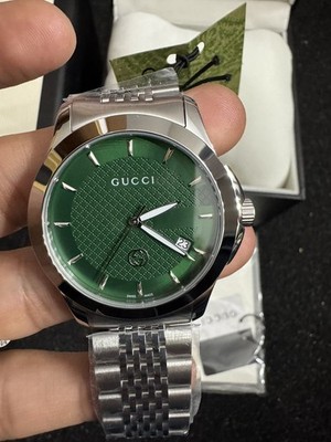 Gucci G-Timeless YA1264108 Men's Watch 38mm Green Textured Dial