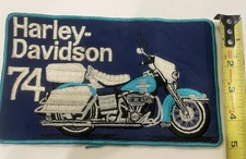 Vintage 1970’s HARLEY DAVIDSON Electra Glide PATCH Blue 8" X 4 3/4" AMF 74