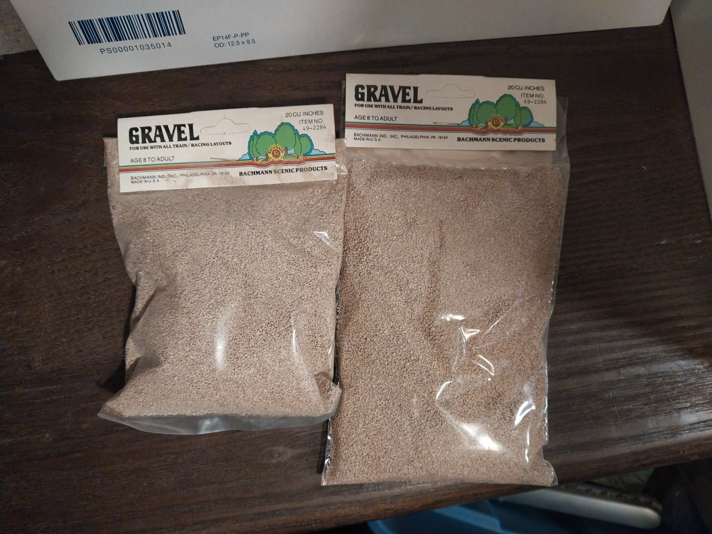 2 New Sealed Bachmann Bros Scenic Products 2284 Gravel 20 Cu. Inches Each