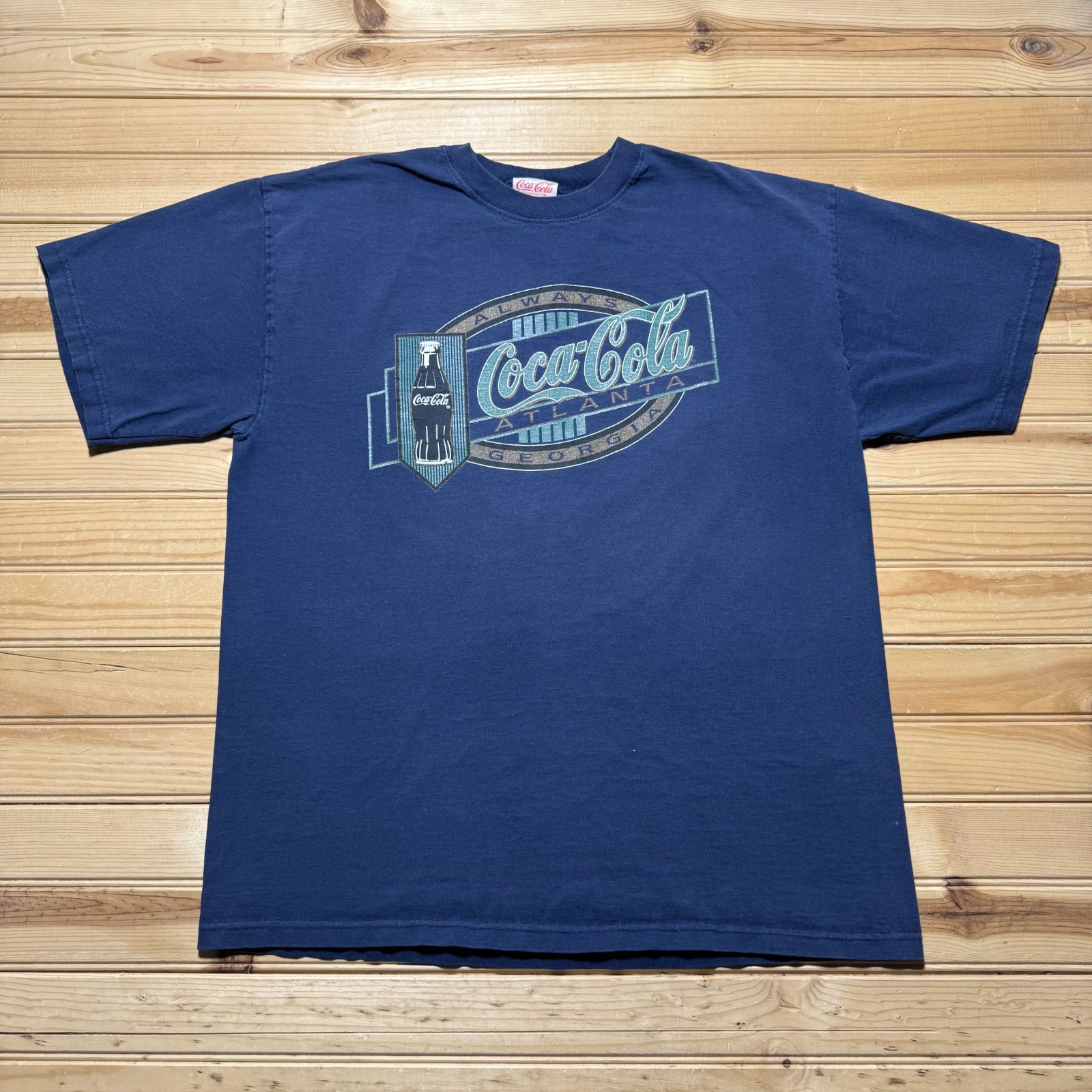 Vintage 90s Coca-Cola Coke Atlanta Georgia Graphic Promo T-Shirt USA Made Large