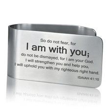 So Do Not Fear for I Am with You Engraved Stainless Steel Car Visor silver004